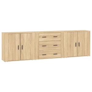 Dressoirs 3 st bewerkt hout sonoma eiken Dressoirs 3 st bewerkt hout sonoma eiken