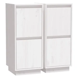 Dressoirs 2 st 31,5x34x75 cm massief grenenhout wit Dressoirs 2 st 31,5x34x75 cm massief grenenhout wit