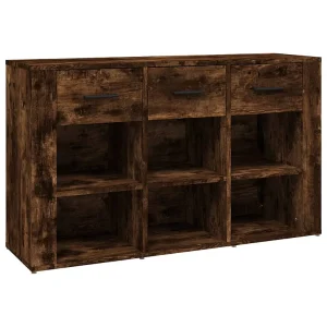 Dressoir 100x30x59,5 cm bewerkt hout gerookt eikenkleurig Dressoir 100x30x59,5 cm bewerkt hout gerookt eikenkleurig
