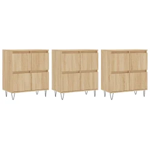 Dressoirs 3 st bewerkt hout sonoma eiken Dressoirs 3 st bewerkt hout sonoma eiken
