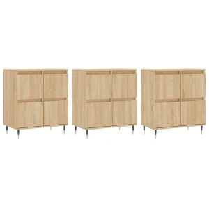 Dressoirs 3 st bewerkt hout sonoma eiken Dressoirs 3 st bewerkt hout sonoma eiken