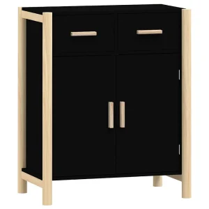 Dressoir 62x38x75 cm bewerkt hout zwart Dressoir 62x38x75 cm bewerkt hout zwart