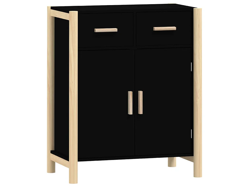 Dressoir 62x38x75 cm bewerkt hout zwart