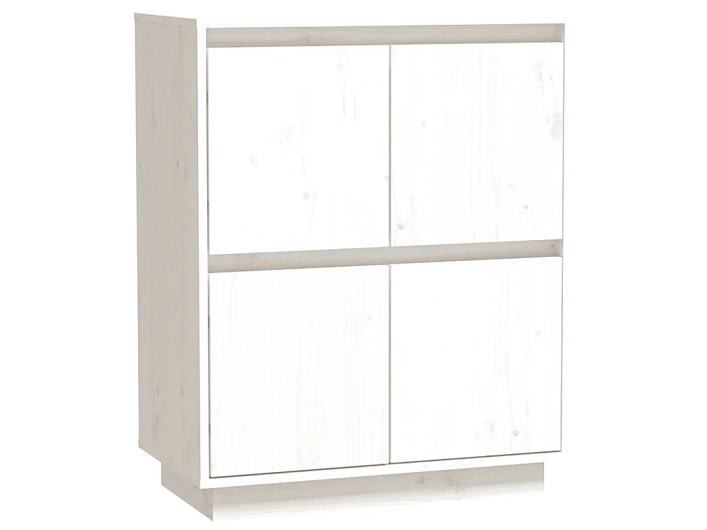 Dressoir 60x34x75 cm massief grenenhout wit