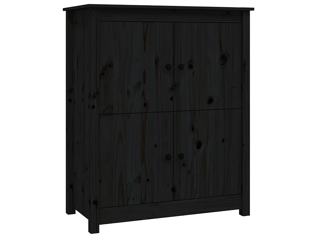 Dressoir 83x41,5x100 cm massief grenenhout zwart