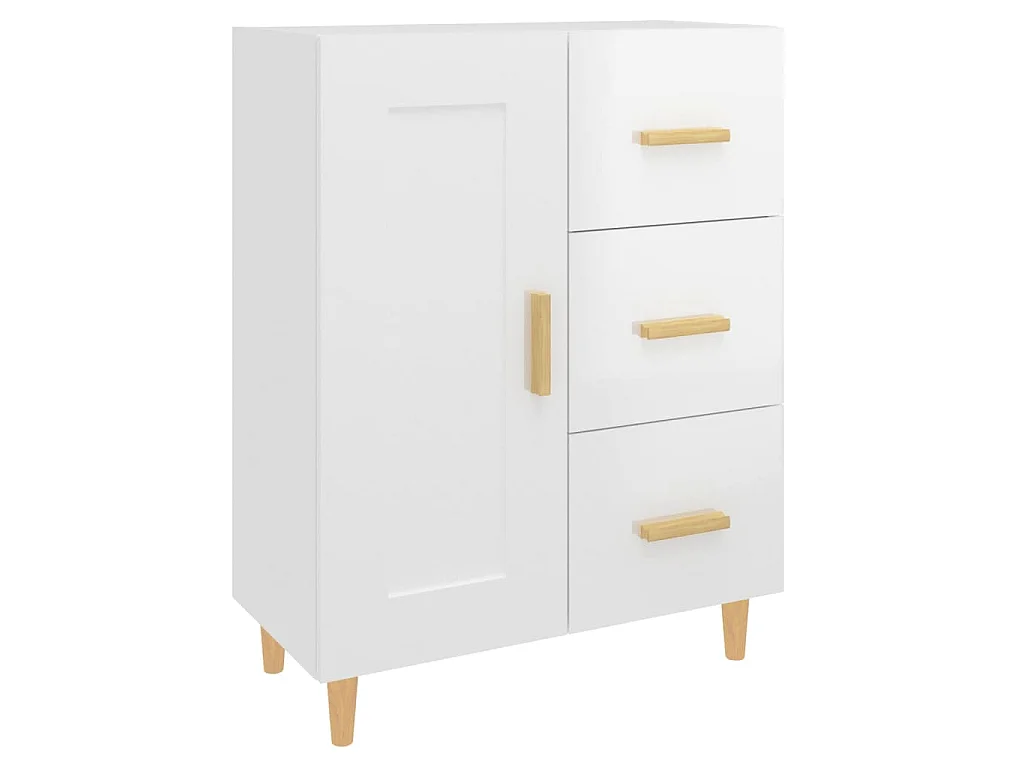 Dressoir 69,5x34x90 cm bewerkt hout hoogglans wit