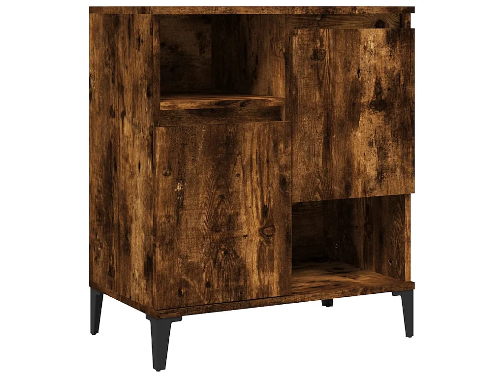 Dressoir 60x35x70 cm bewerkt hout gerookt eikenkleurig