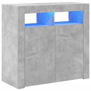 Dressoir met LED-verlichting 80x35x75 cm betongrijs Dressoir met LED-verlichting 80x35x75 cm betongrijs