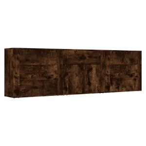 Dressoirs 3 st bewerkt hout gerookt eikenkleurig Dressoirs 3 st bewerkt hout gerookt eikenkleurig