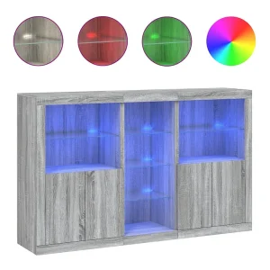 Dressoir met LED-verlichting 162x37x100 cm grijs sonoma eiken Dressoir met LED-verlichting 162x37x100 cm grijs sonoma eiken