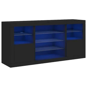 Dressoir met LED-verlichting 142,5x37x67 cm zwart Dressoir met LED-verlichting 142,5x37x67 cm zwart