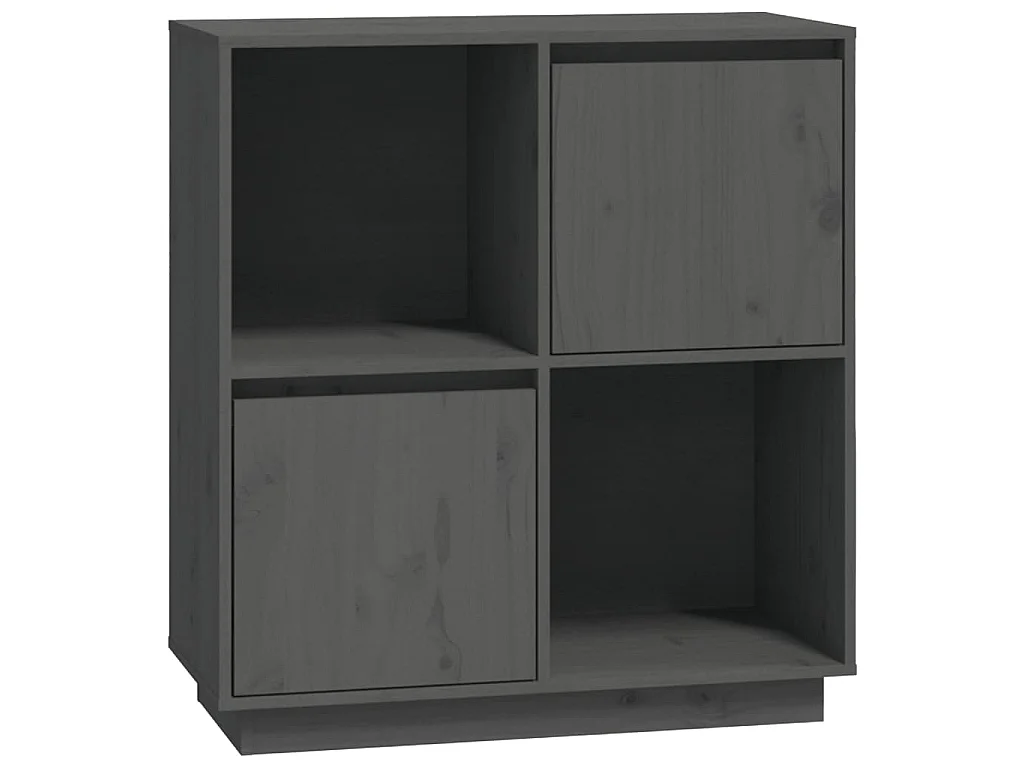 Dressoir 74x35x80 cm massief grenenhout grijs