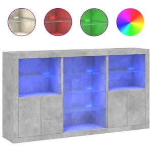 Dressoir met LED-verlichting 181,5x37x100 cm betongrijs Dressoir met LED-verlichting 181,5x37x100 cm betongrijs