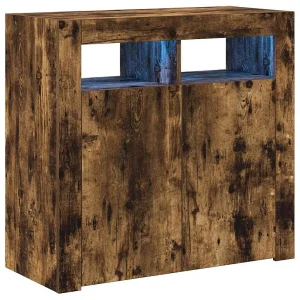 Dressoir met LED-verlichting 80x35x75 cm bruin eiken Dressoir met LED-verlichting 80x35x75 cm bruin eiken