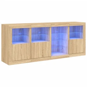 Dressoir met LED-verlichting 164x37x67 cm sonoma eikenkleurig Dressoir met LED-verlichting 164x37x67 cm sonoma eikenkleurig