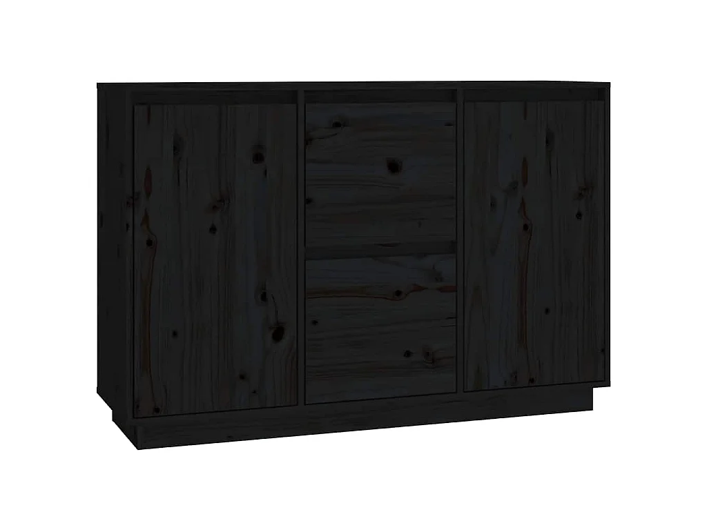 Dressoir 111x34x75 cm massief grenenhout zwart