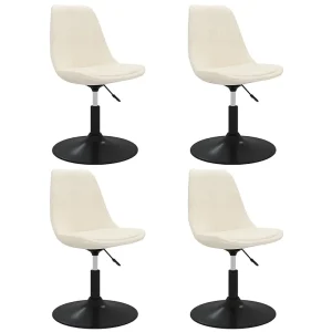 Eetkamerstoelen draaibaar 4 st fluweel crèmekleurig
