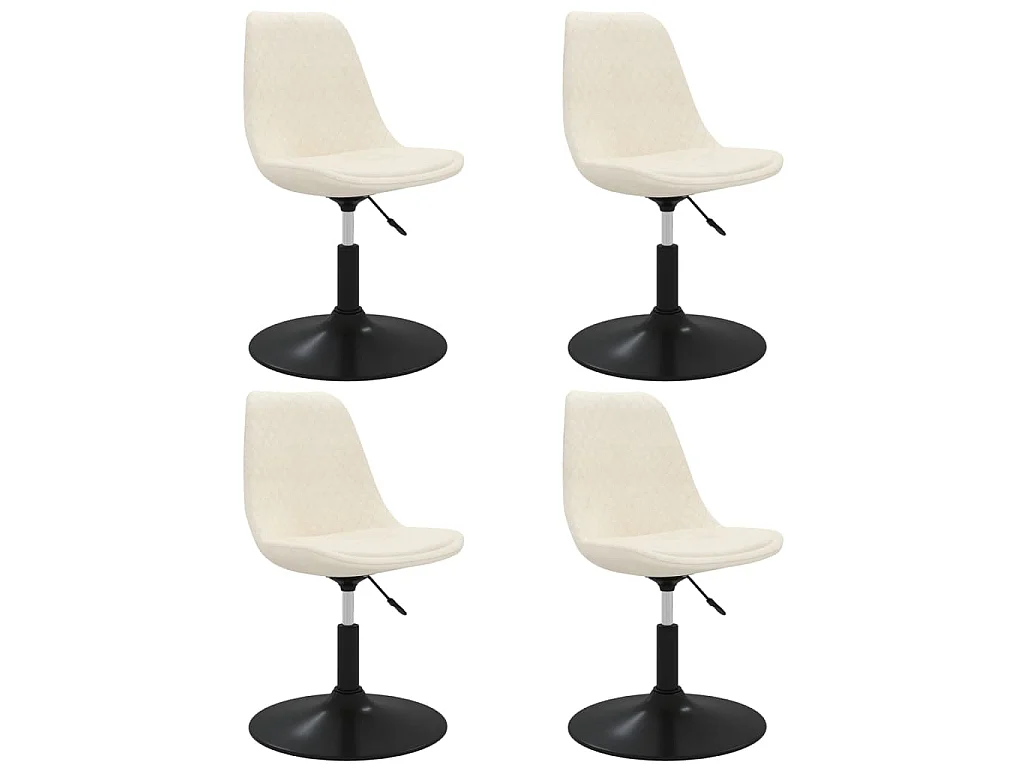 Eetkamerstoelen draaibaar 4 st fluweel crèmekleurig