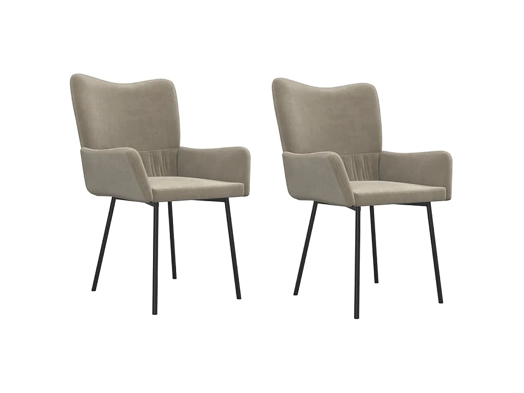 Eetkamerstoelen 2 st fluweel lichtgrijs