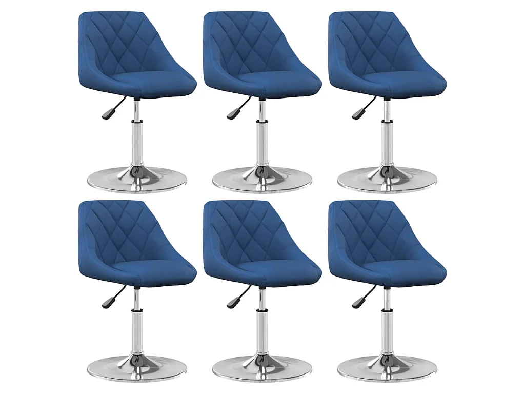 Eetkamerstoelen draaibaar 6 st fluweel blauw