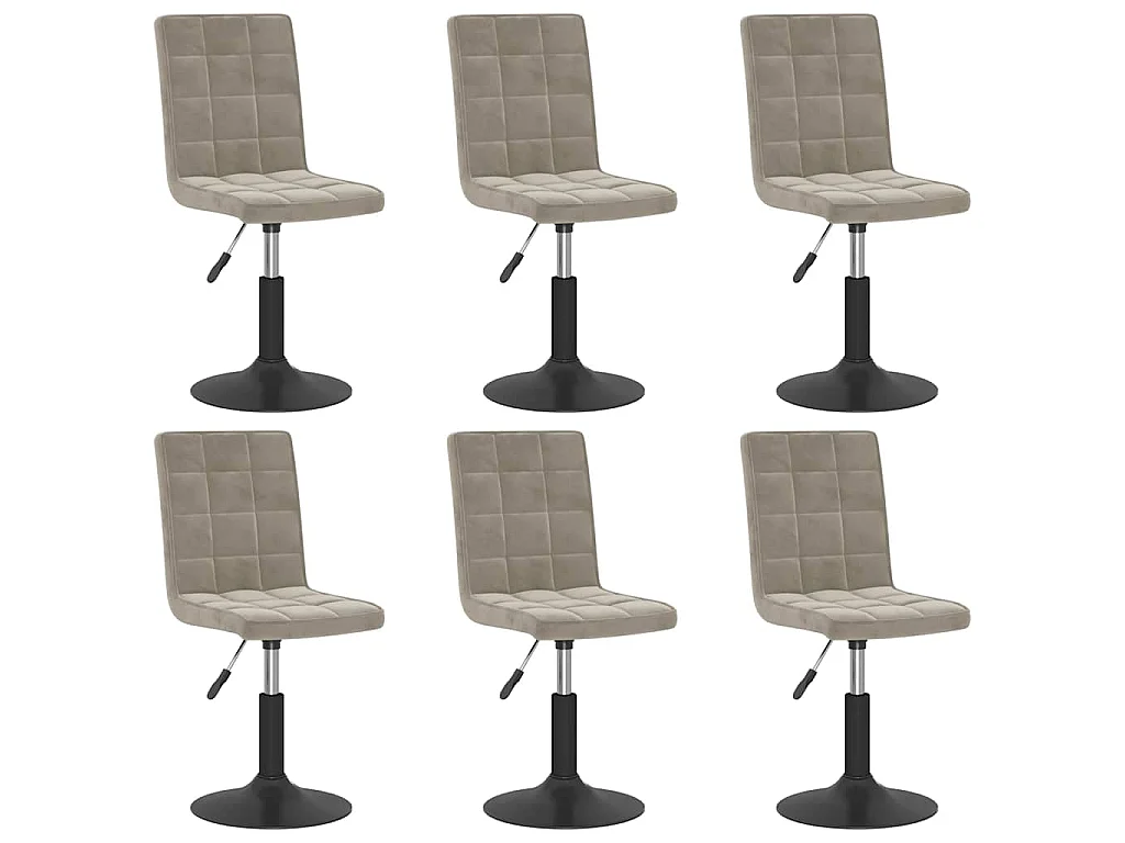 Eetkamerstoelen draaibaar 6 st fluweel lichtgrijs