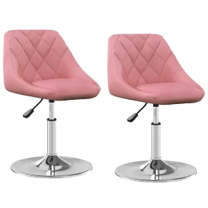Eetkamerstoelen draaibaar 2 st fluweel roze Eetkamerstoelen draaibaar 2 st fluweel roze