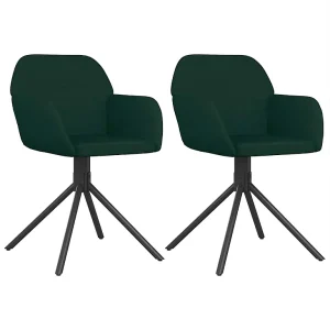 Eetkamerstoelen draaibaar 2 st fluweel donkergroen Eetkamerstoelen draaibaar 2 st fluweel donkergroen