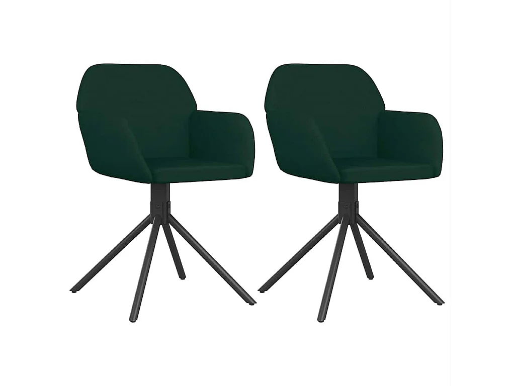 Eetkamerstoelen draaibaar 2 st fluweel donkergroen