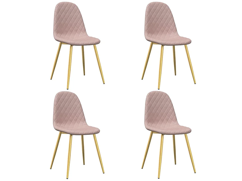 Eetkamerstoelen 4 st fluweel roze