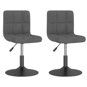 Eetkamerstoelen draaibaar 2 st fluweel donkergrijs Eetkamerstoelen draaibaar 2 st fluweel donkergrijs