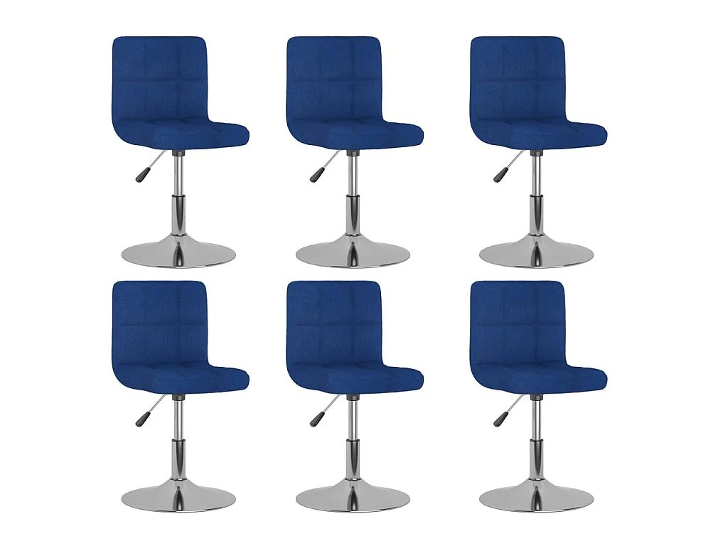 Eetkamerstoelen draaibaar 6 st stof blauw