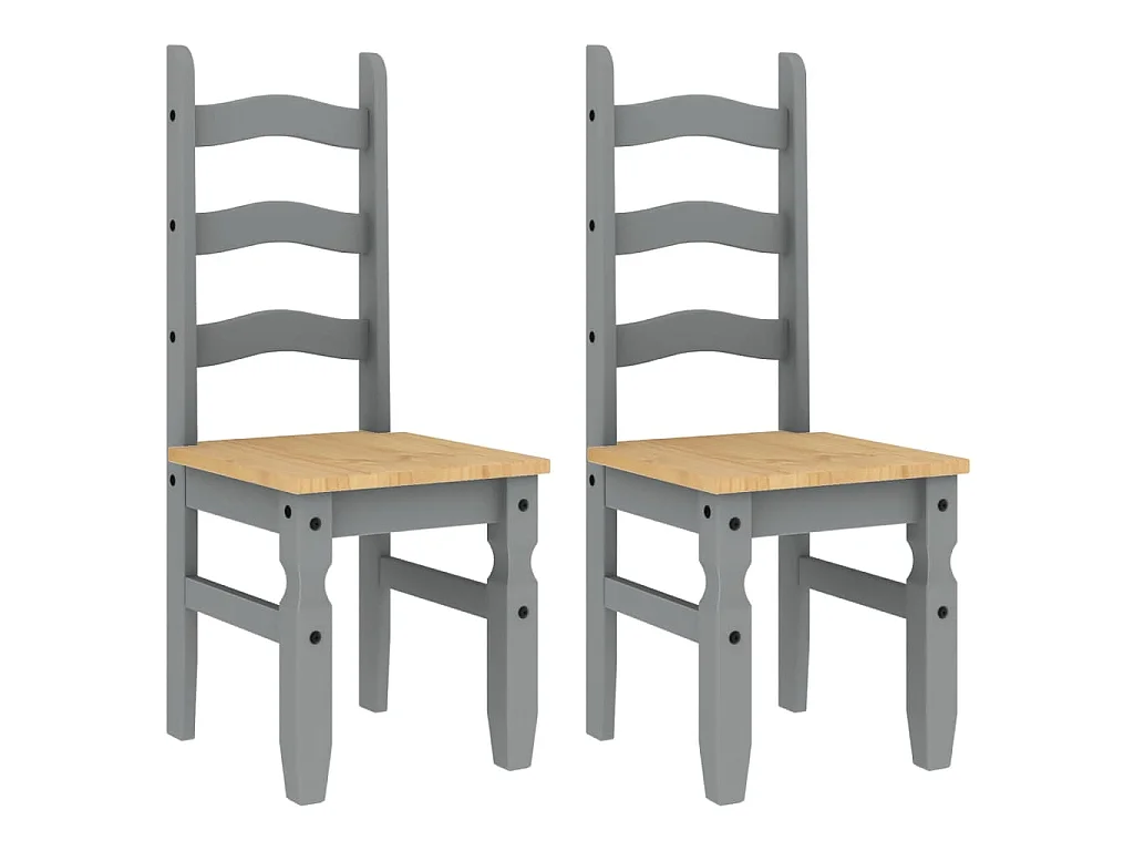 Eetkamerstoelen 2 st Corona 42x47x107 cm grenenhout grijs