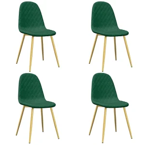 Eetkamerstoelen 4 st fluweel donkergroen