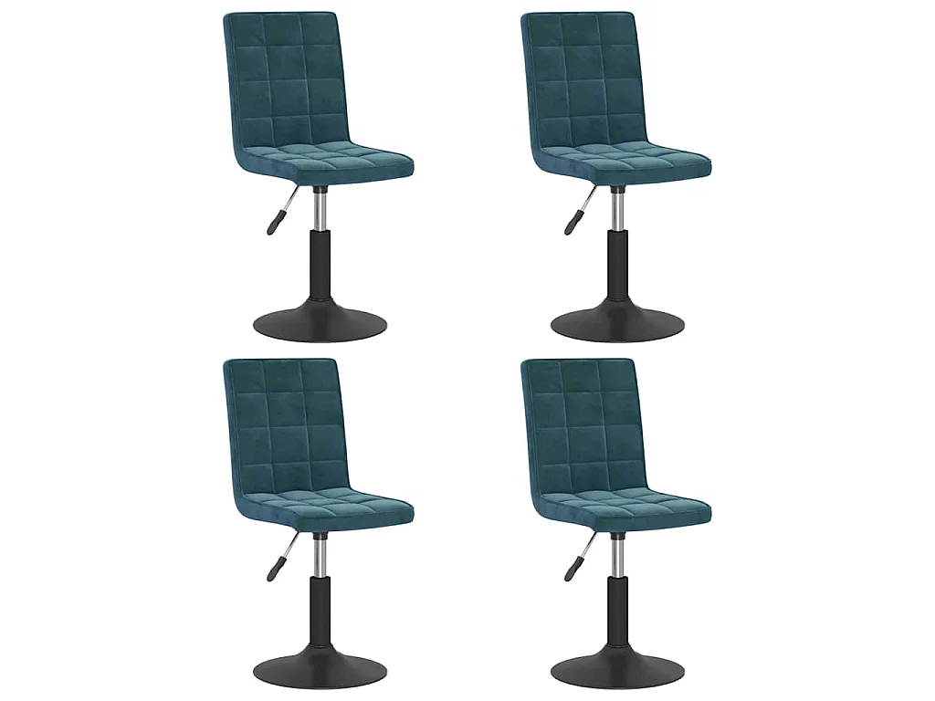 Eetkamerstoelen draaibaar 4 st fluweel blauw