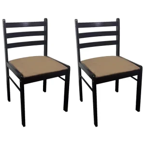 Eetkamerstoelen 2 st massief rubberwood en fluweel bruin Eetkamerstoelen 2 st massief rubberwood en fluweel bruin