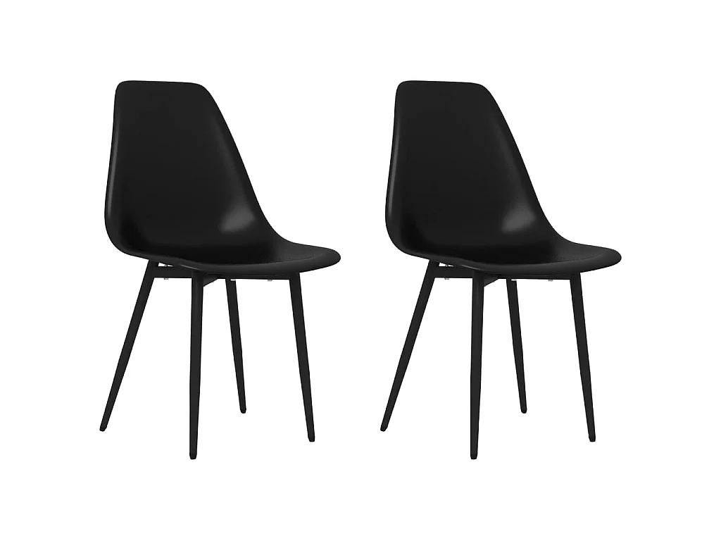Eetkamerstoelen 2 st PP zwart