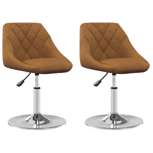 Eetkamerstoelen draaibaar 2 st fluweel bruin Eetkamerstoelen draaibaar 2 st fluweel bruin