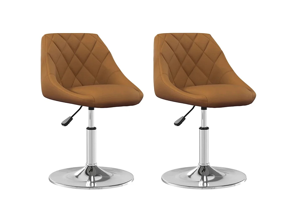 Eetkamerstoelen draaibaar 2 st fluweel bruin