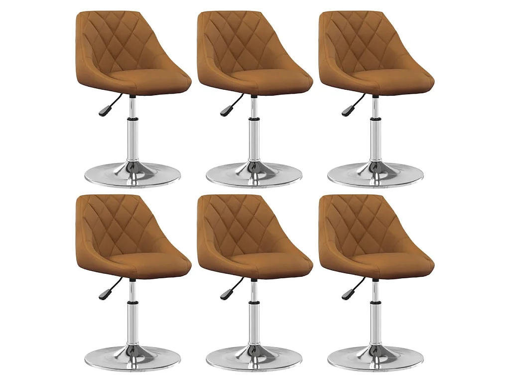 Eetkamerstoelen draaibaar 6 st fluweel bruin