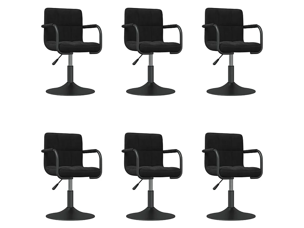 Eetkamerstoelen 6 st draaibaar fluweel zwart