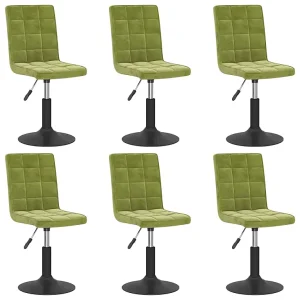 Eetkamerstoelen draaibaar 6 st fluweel lichtgroen Eetkamerstoelen draaibaar 6 st fluweel lichtgroen