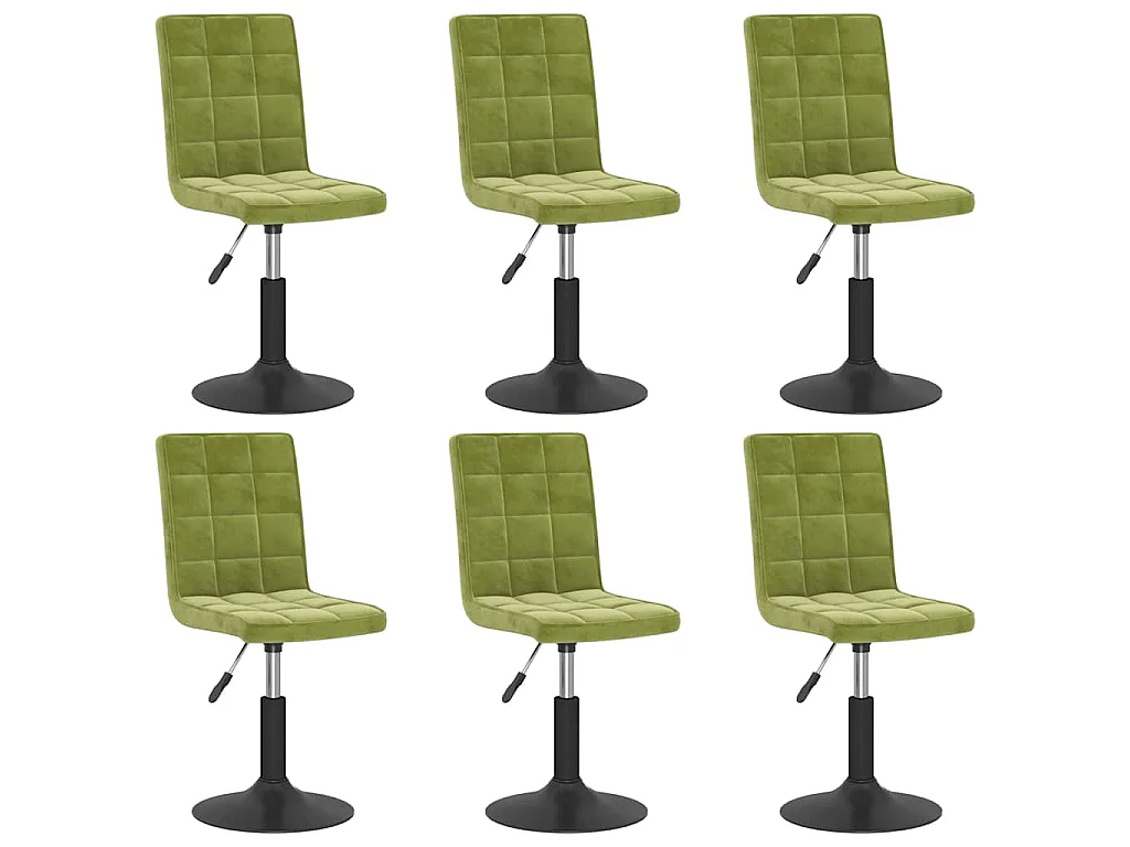 Eetkamerstoelen draaibaar 6 st fluweel lichtgroen