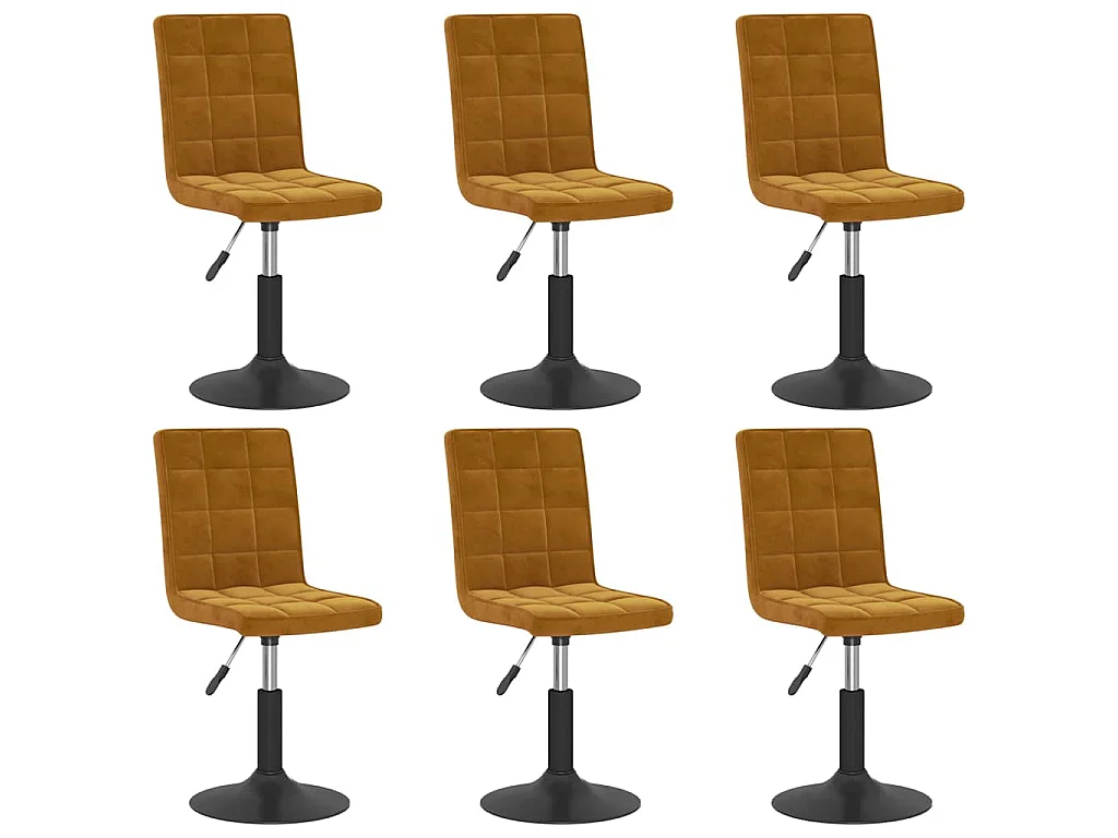 Eetkamerstoelen draaibaar 6 st fluweel bruin