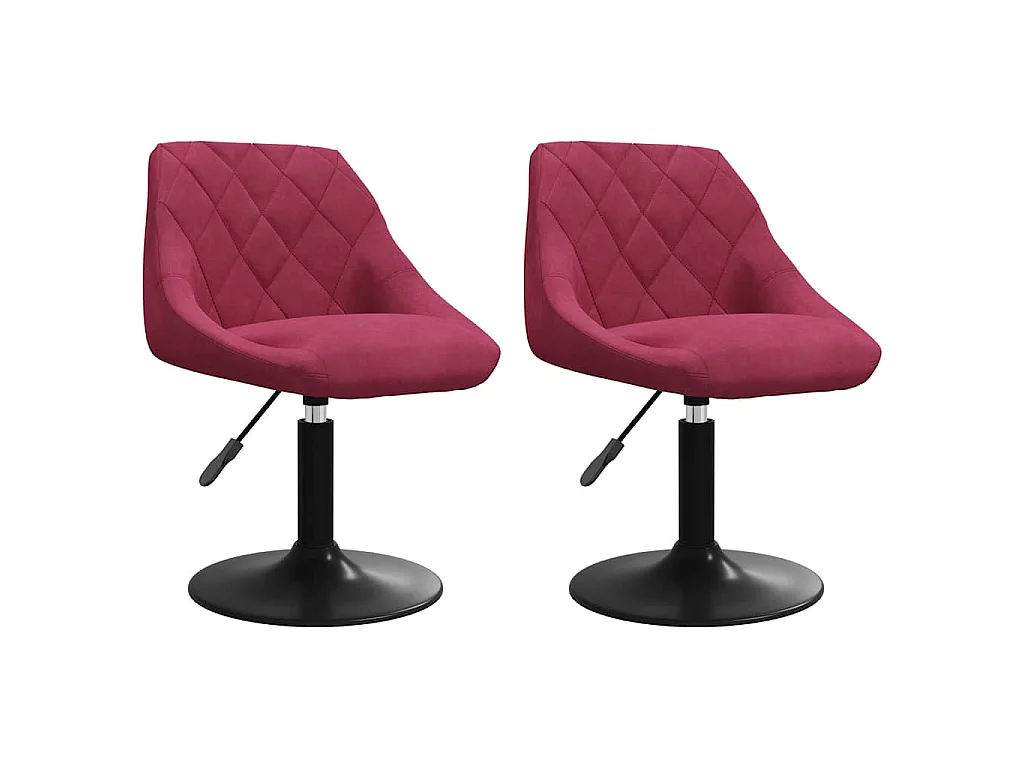 Eetkamerstoelen draaibaar 2 st fluweel wijnrood