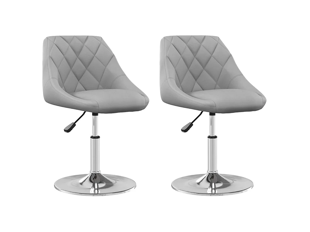Eetkamerstoelen draaibaar 2 st fluweel lichtgrijs