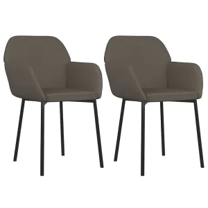 Eetkamerstoelen 2 st fluweel donkergrijs