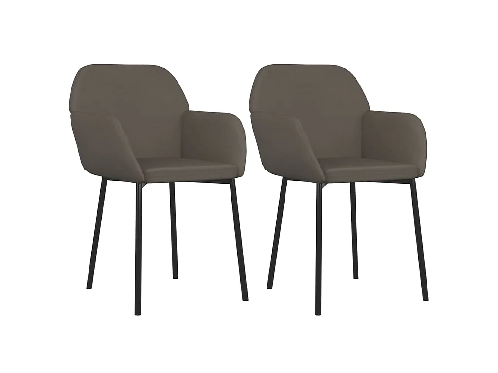 Eetkamerstoelen 2 st fluweel donkergrijs