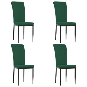 Eetkamerstoelen 4 st fluweel donkergroen