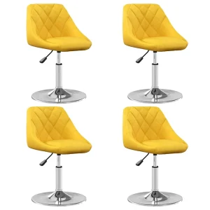 Eetkamerstoelen draaibaar 4 st fluweel mosterdgeel Eetkamerstoelen draaibaar 4 st fluweel mosterdgeel