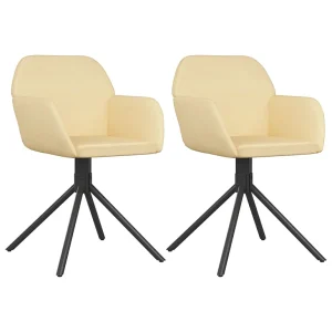Eetkamerstoelen draaibaar 2 st fluweel crèmekleurig Eetkamerstoelen draaibaar 2 st fluweel crèmekleurig